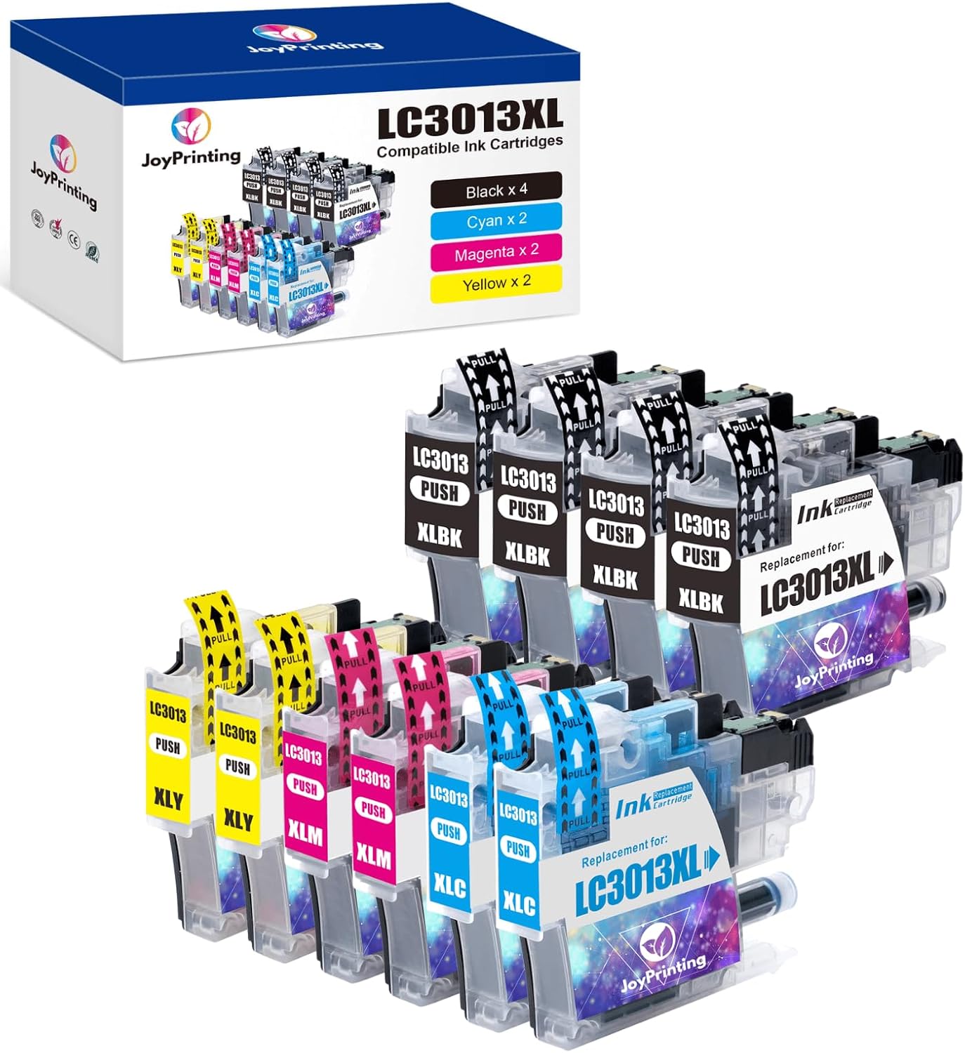 LC3013 Ink Cartridges BK/C/M/Y Compatible with Brother LC3013XL Ink LC3013 XL LC3011 LC-3011 Work for Brother MFC-J491DW MFC-J497DW MFC-J690DW MFC-J895DW (10 Pack)