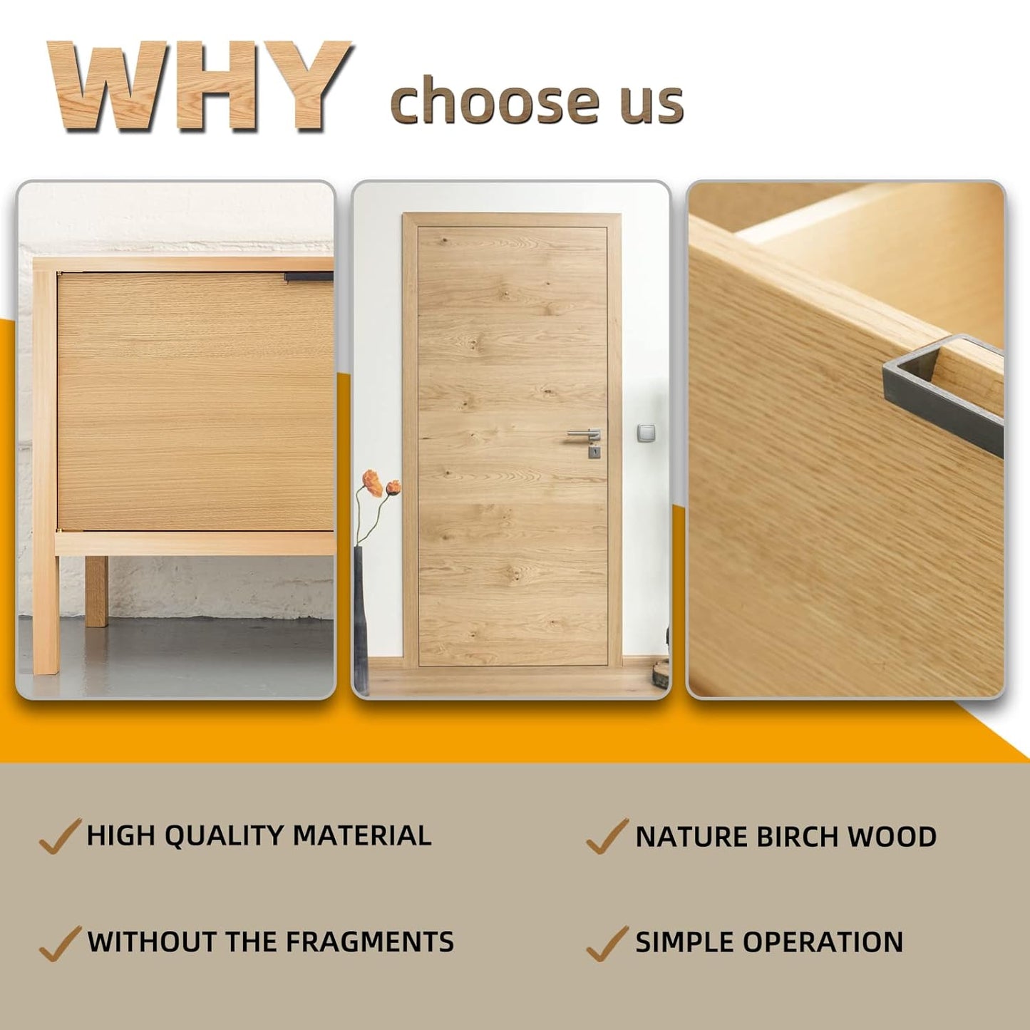 GSCIT Club Birch Edge Banding, 1/2 inch x 250ft roll of Veneer Edge Banding Preglued Flexible, Real Wood Tape Banding