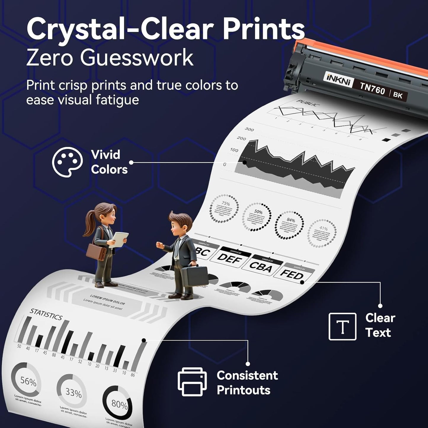 InkNI TN760 - Compatible Toner Cartridge Replacement for Brother TN-730/TN-760 730 TN-760 for MFC-L2710DW MFC-L2750DW DCP-L2550DW HL-L2350DW HL-L2395DW HL-L2370DW (4 Pack)
