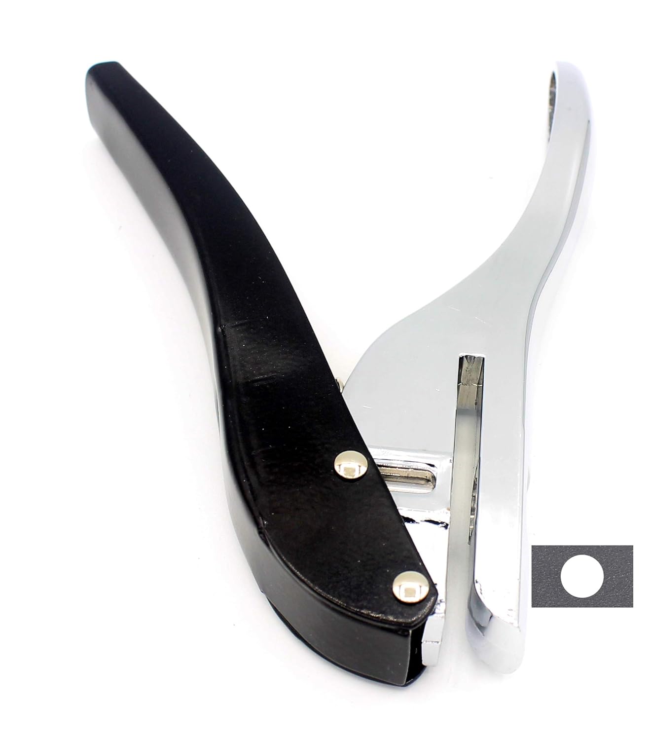 Metal Silver Hand-held 2/5 inch 10mm Round Heavy Duty Single Circle Hole Punch for ID Cards PVC Cards Badge Photos