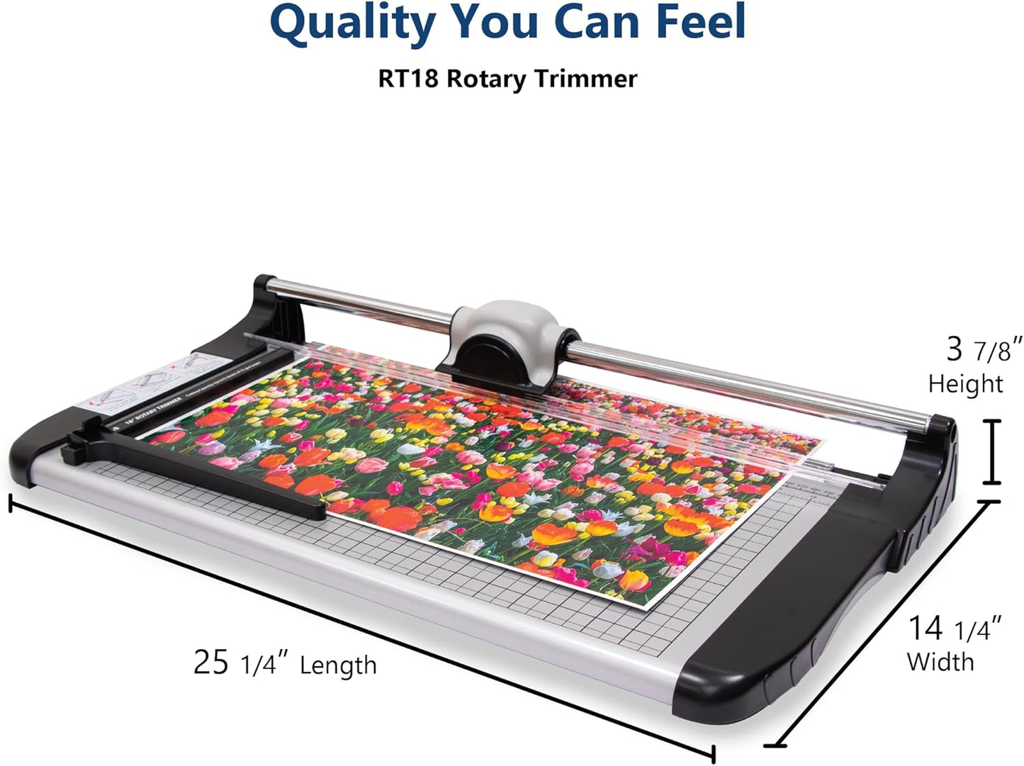 United Office Products RT18 Commercial Rotary Paper Trimmer, Sturdy Metal Base, 18" Cut Length, 15 Sheet Capacity, Paper Cutter for Offices, Schools and Crafts