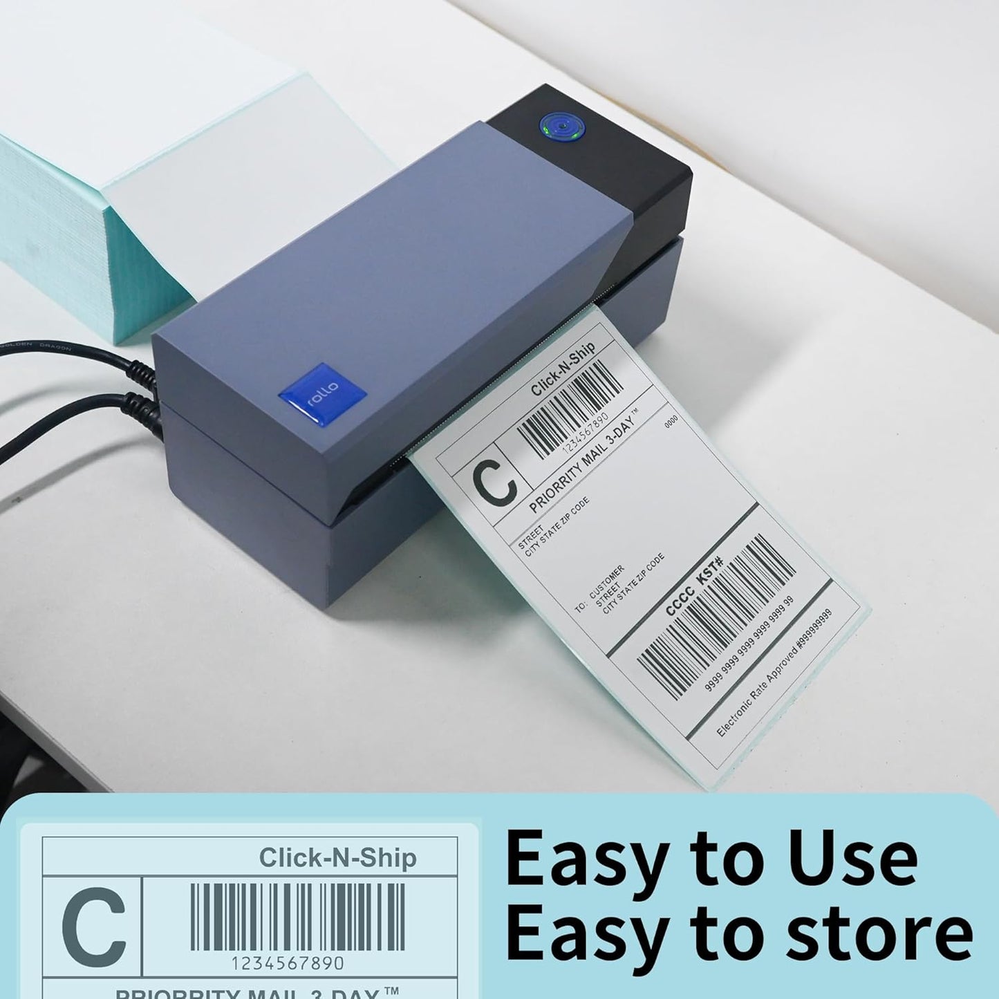 L LIKED 500 Fanfold 4 x 6 Thermal Labels, with Perforated Line Shipping Labels, Compatible with Zebra & Rollo Printer, White, Commercial Grade