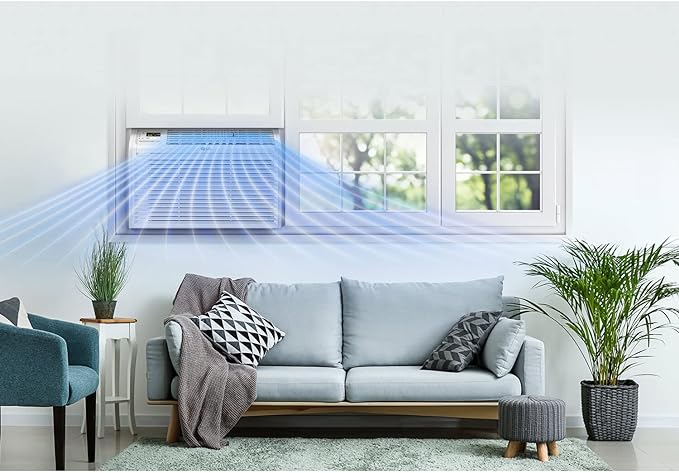 LG 6,000 BTU Window Air Conditioner, 115V, Cools 250 Sq.Ft. for Bedroom, Den, Living Room, Quiet Operation, with Remote, 2 Cooling & Fan Speeds, 2-Way Air Deflection, Auto Restart, White