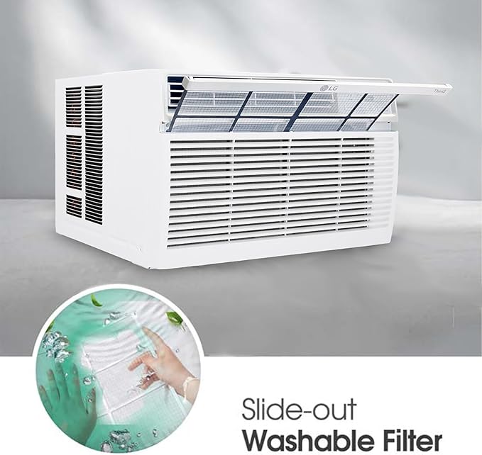 LG LW1224RD 12,000 Window Air Conditioner, 115V, 550 Sq.Ft. (22' x 25' Room Size), Quiet Operation, Electronic Control with Remote, 3 Cooling & Fan Speeds, Auto Restart, 12000 BTU, White