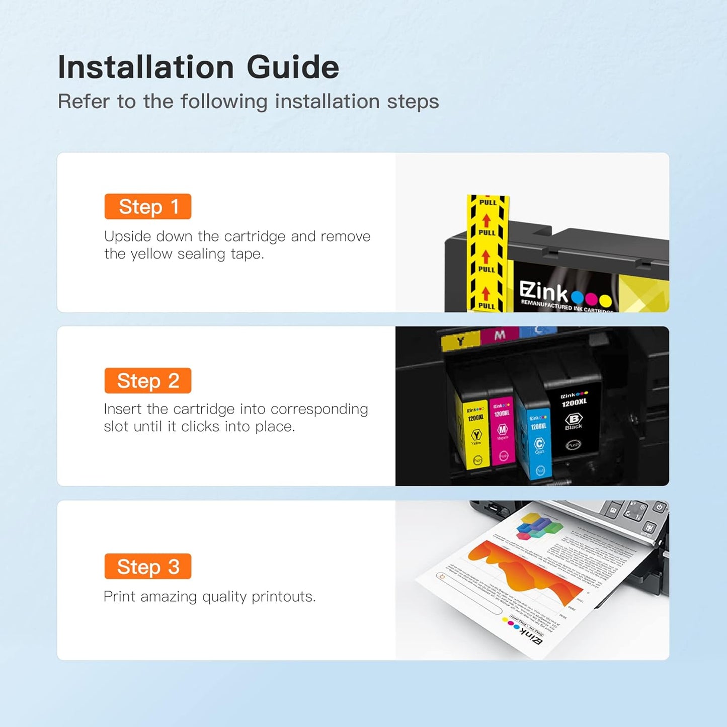 E-Z Ink Compatible Ink Cartridge Replacement for Canon PGI-1200XL PGI-1200 XL to Use with Maxify MB2720 MB2320 MB2120 MB2350 MB2050 MB2020 Printer (3 Black, 2 Cyan, 2 Magenta, 2 Yellow, 9 Pack)