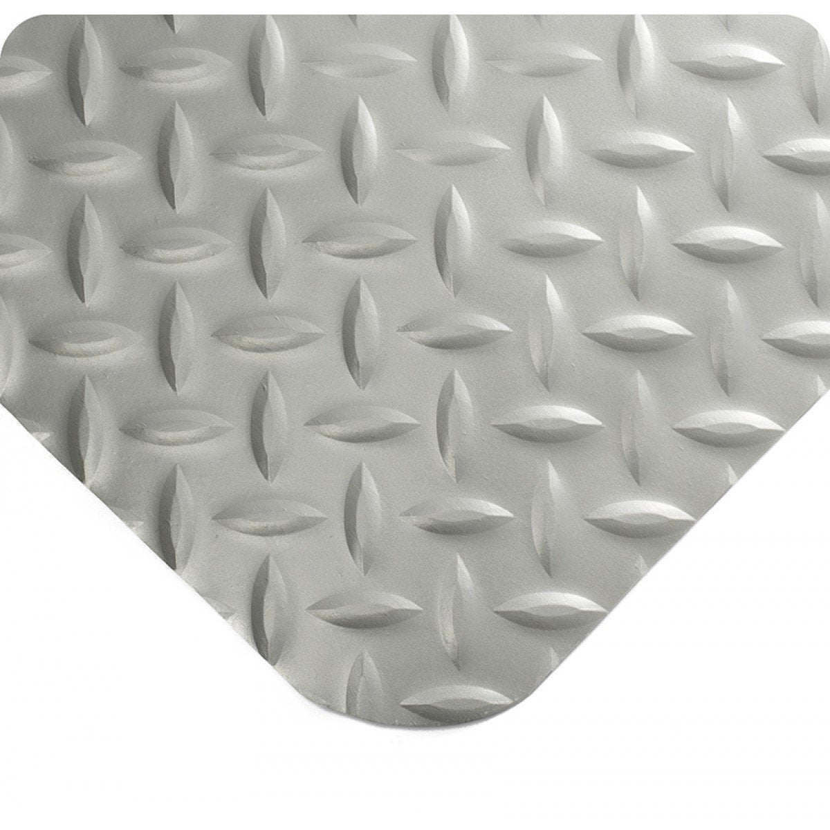 Wearwell 414.1516x3x72GY Diamond-Plate SpongeCote UltraSoft Mat, 72' Length x 3' Width x 15/16" Thick, Gray
