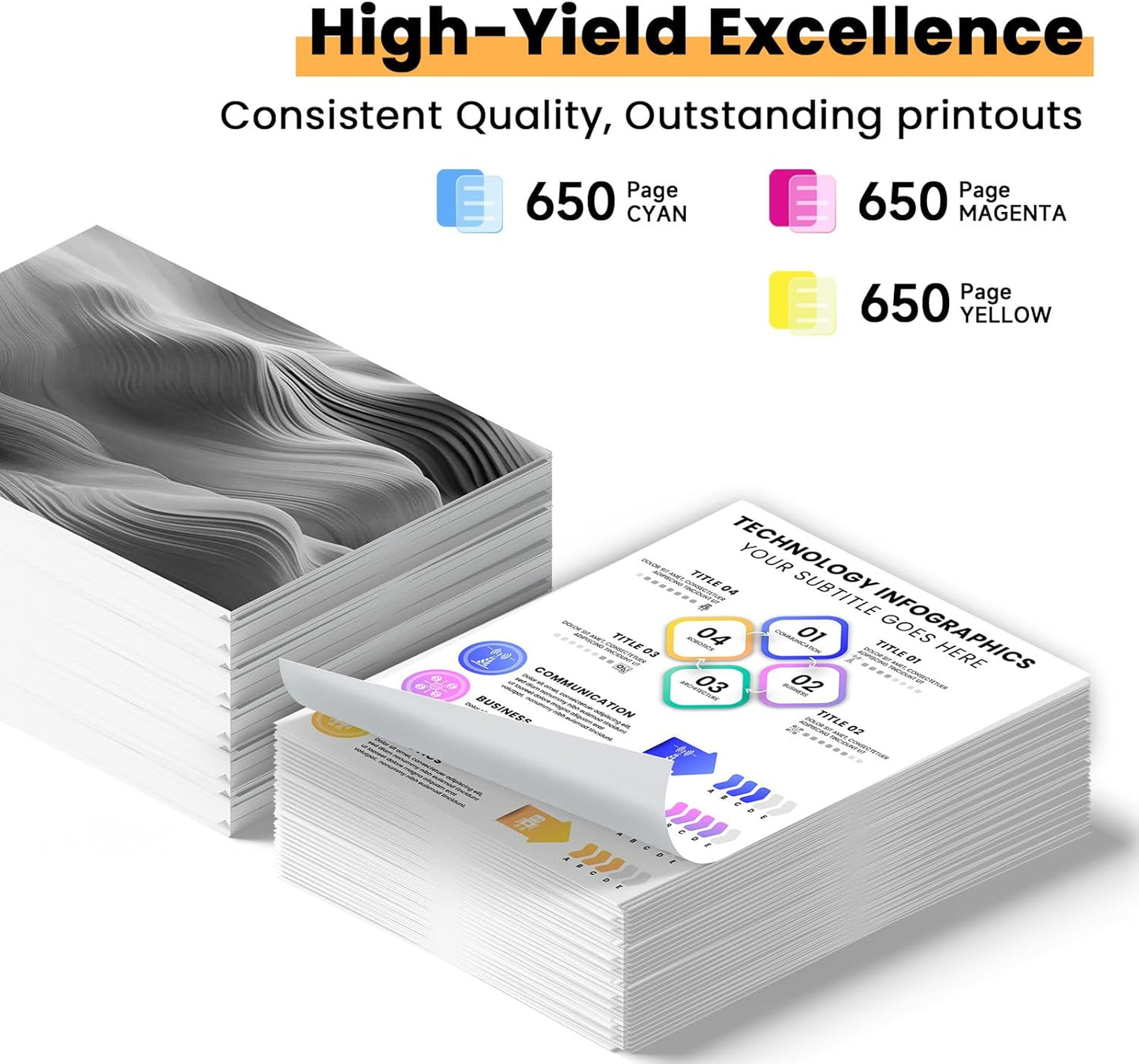 Remanufactured Ink Cartridge Replacement for Epson 410 Ink Cartridges 410XL T410 T410XL for Epson XP-7100 XP-530 XP-630 XP-640 XP-900 XP-830 Printers(Cyan, Magenta, Yellow)