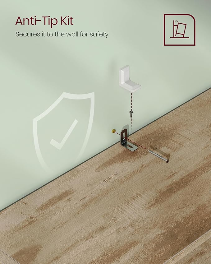 VASAGLE Custos Collection - Bookshelf, 5-Tier Bookcase, Book Shelf, Open Storage Shelf, 9.4 x 23.6 x 52.8 Inches, for Living Room, Home Office, Dinning Room, Camel Brown ULBC165T50