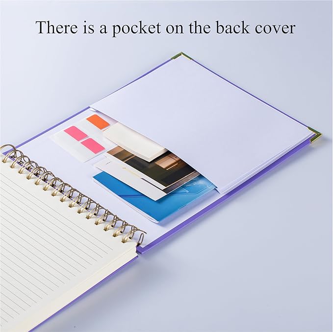 Top Spiral Notebook 8.5x11 Steno Notebook Top Spiral Notebook 240 Pages Top Bound Spiral Notebook College Ruled Left Handed Notebook Thick Superhard Cover Inner Pocket, Spiral Notebook for Work School Office Gift