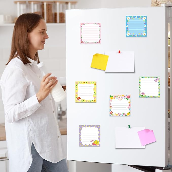 30 Pack Spring Flower Sticky Notes for Kids- 600 Sheets Spring Floral Notepads for Spring Appreciation Gifts Tea Party Gift Birthday Baby Shower Party Favor Spring Notes Message Reminder