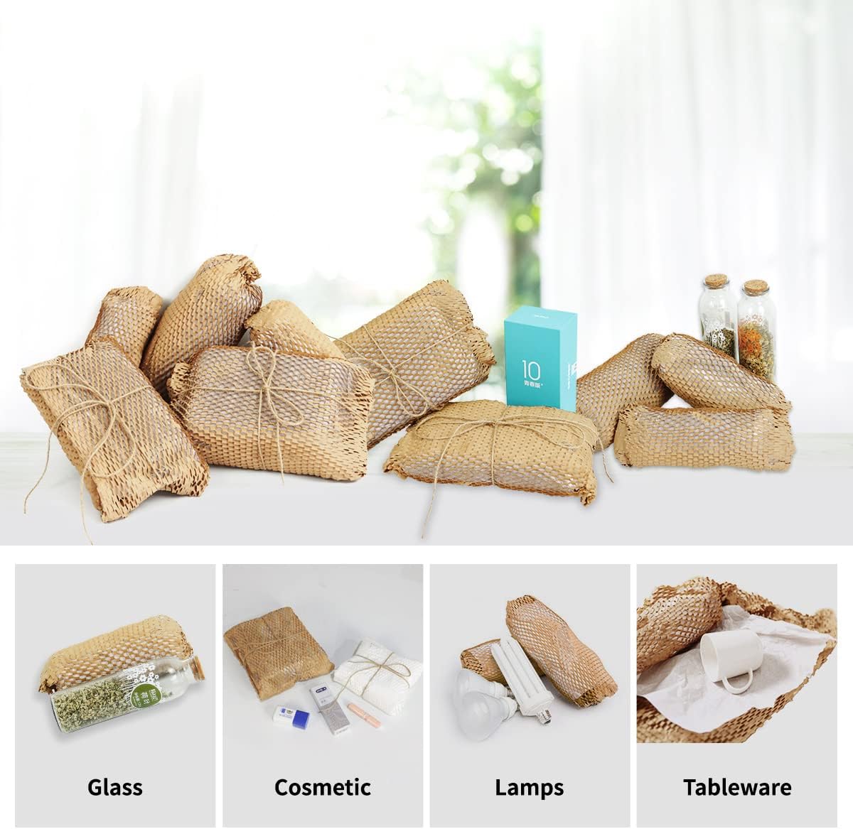 Honeycomb Cushioning Wrap Paper Roll 20" x 1500' Expanding Honeycomb Kraft Packing Paper for Gift Moving Packing