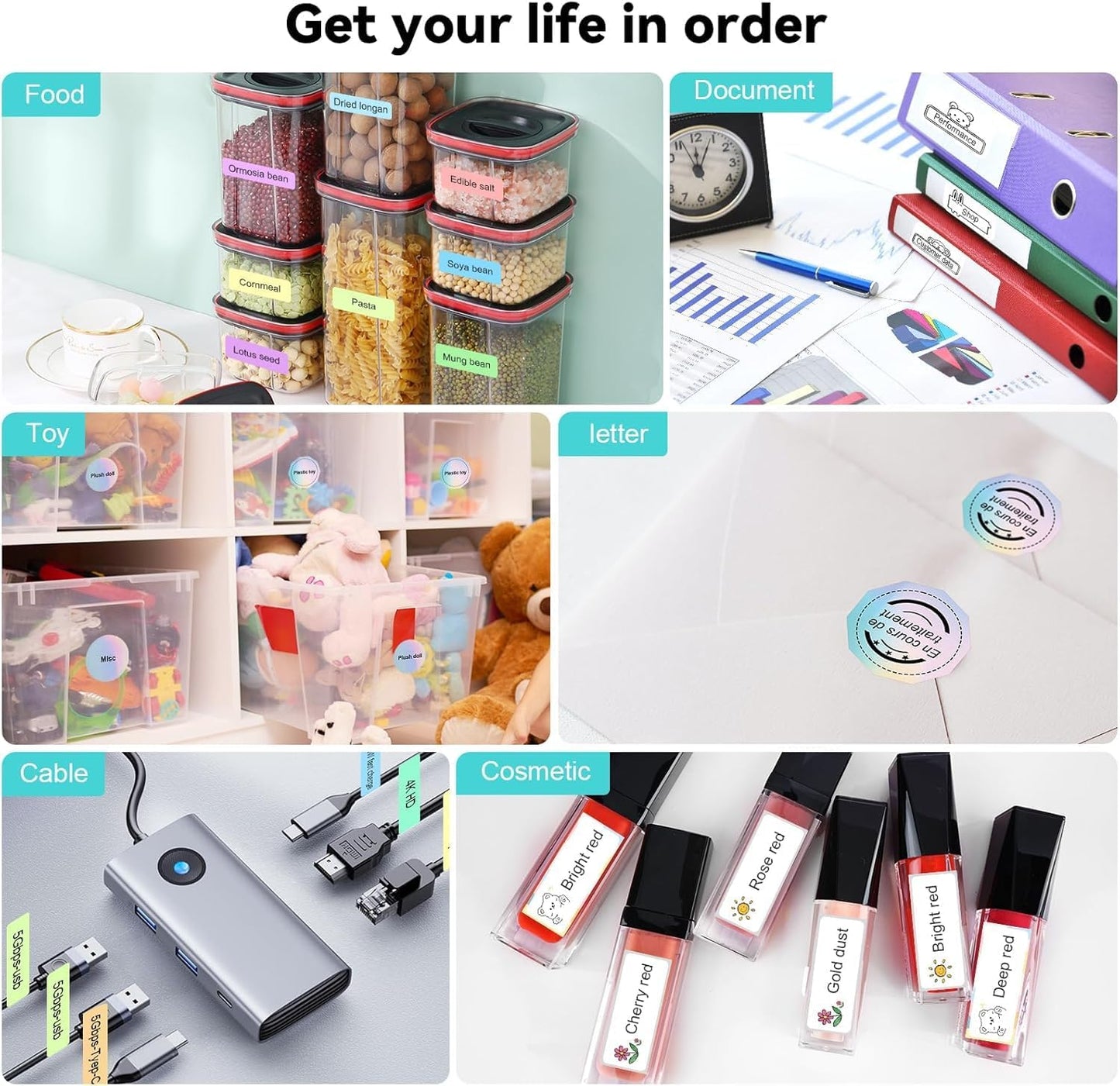 Upgraded Bluetooth Label Maker Machine - Portable Mini Thermal Sticker Printer Supports 14 Different Label Sizes with 300 DPI Inkless Tech Suitable for Home,Office,School Storage and Signage (Blue)