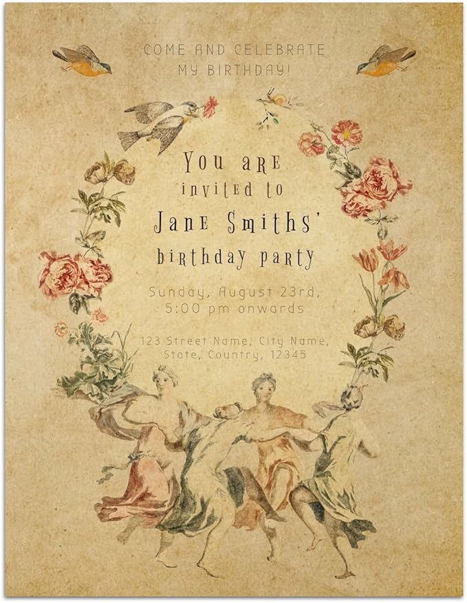 Cheericome Vintage Antique Letterhead Paper, 200 Sheets Double-Sided, 8.5" x 11", Victorian Style, Vintage Color