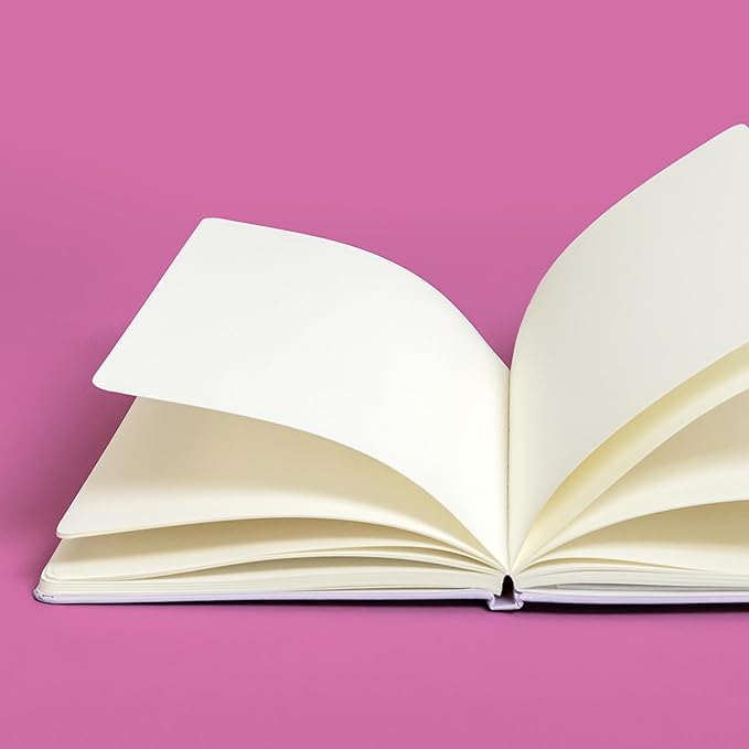 PAPERAGE Blank Journal Notebook, (Yellow), 160 Pages, Medium 5.6 in x 8 in - 100 GSM Thick Paper – Hardcover Journaling Notebook for Work, School, Note Taking or Sketching