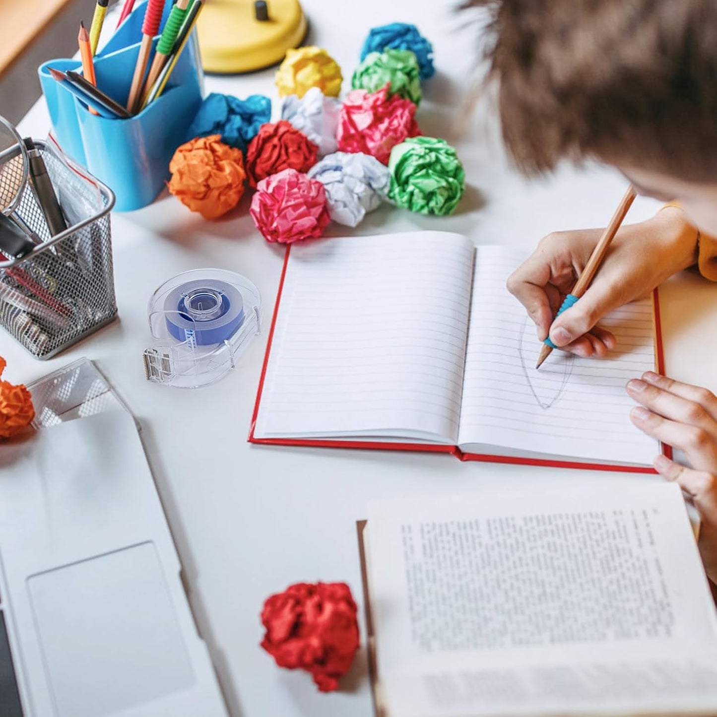 18 Pcs Transparent Tape with Dispenser, 0.7 x 1000 in Blue Core Clear Tape Rolls Bulk, Office Tape Refills for Desk, Craft, and Gift Wrapping