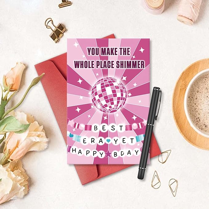 Tay Birthday Card for Best Friend, Funny Birthday Card Gift for Music Lovers, Best Era yet Birthday Card, You Make The Whole Place Shimmer