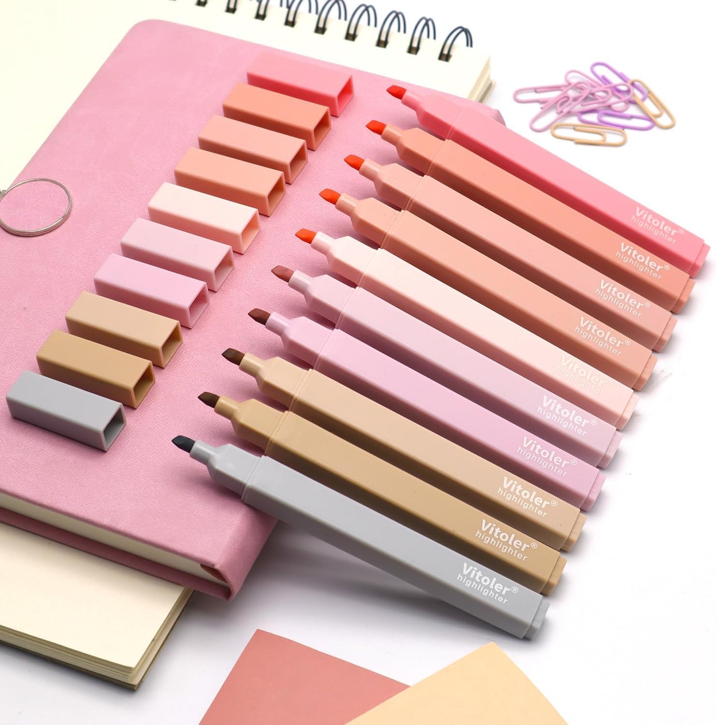 Vitoler Highlighters Assorted Colors,10pcs Cute Pastel Highlighters Multicolor Highlighter for Aesthetic Office School Supplies