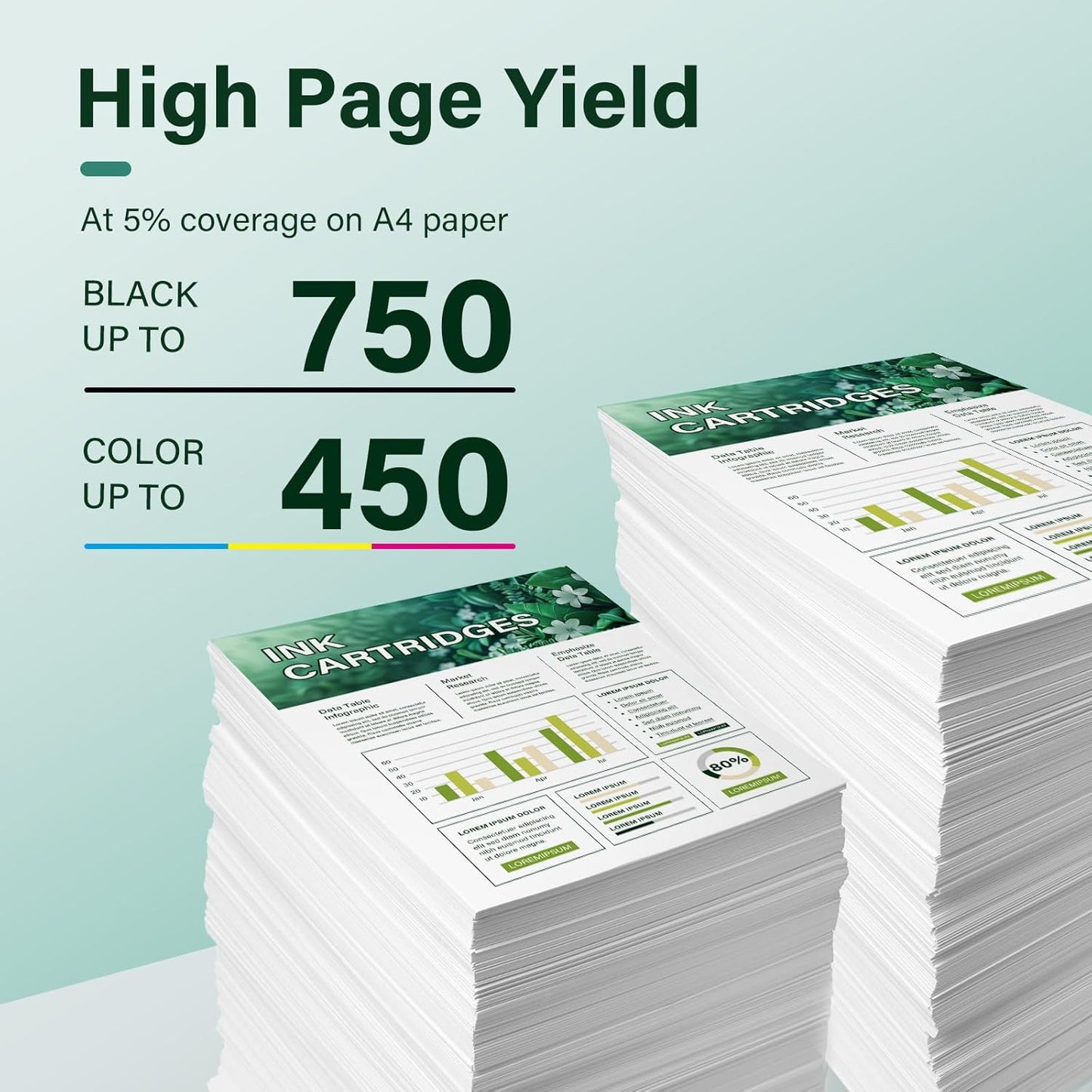 65XL 65 Ink Cartridges Black/Color Combo Pack Remanufactured Replacement for HP65 XL Black and Color for HP Envy 5055 5052 5000 DeskJet 3755 3772 3700 2600 3752 Printer (Black Tri-Color)