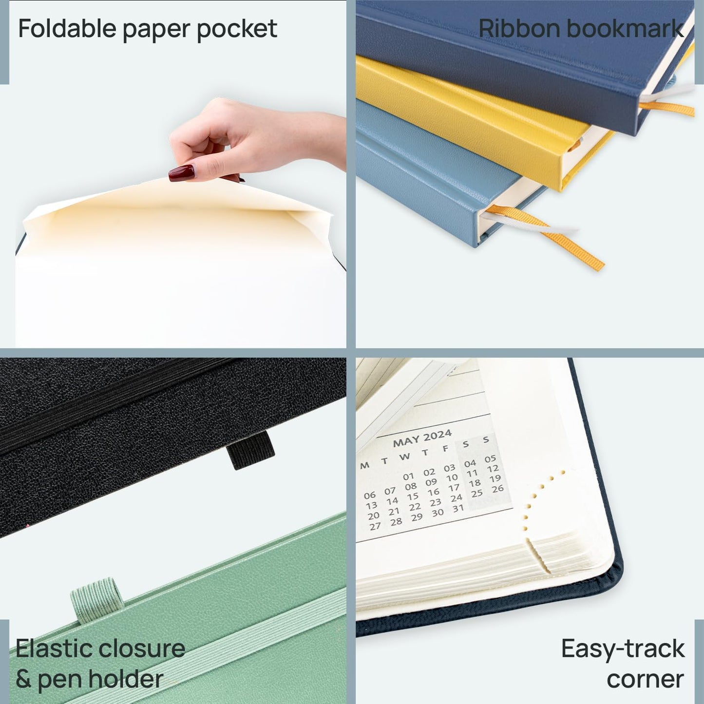 POPRUN 2026 Planner (Large Size 8.5''x 10.5'' Hardcover) - Daily Weekly and Monthly Calendar Agenda 2026 Appointment Book with Hourly Time Slots, Monthly Tabs, 100 GSM - Violet