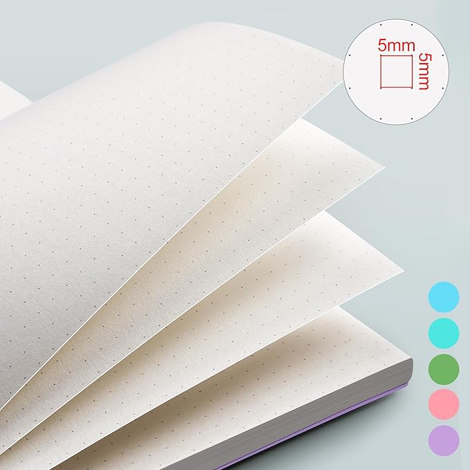 EMSHOI A4 Spiral Notebook Bullet Dotted Journal, 11.2" X 8.27", 300 Pages/150 Sheets, 100gsm Dot Grid Paper, Waterproof Softcover, Twin-Wire Binding, for School Work Writing Note Taking-Green