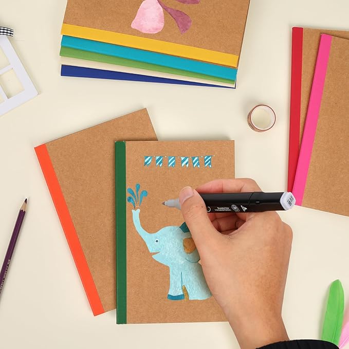 LABUK 20pcs Notebooks Bulk, A5 Kraft Lined Journals Bulk, Rainbow Composition Journal, 12 Colors 60 Pages for Journaling, Writing, School, Kids Gift