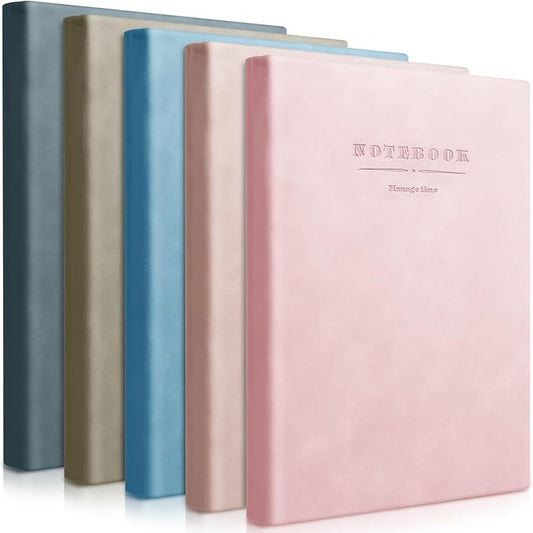 SATINIOR 5 Pack A4 Notebooks Large Journal 360 Pages Leather Softcover Hardcover Notebooks Thick Paper Lined Notepad for Office School Business Note Taking Writing, 8.5'' x 11''(Multicolor)
