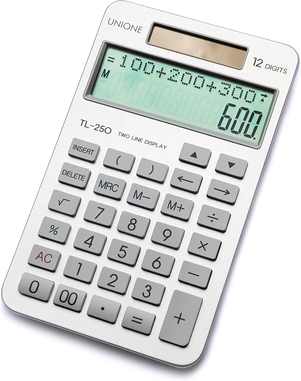 New, Two Line Display, Desktop Calculator. History Function- 30 Memories, Calculator with Large LCD for Home & Office Use, 4.5×7 inch (Silver)
