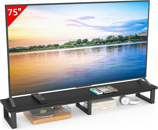 59" Large TV Riser for 32-75 inch TV, TV Riser Stand Shelf with Steel Legs, Tabletop TV Stand Riser for Home Office,Black
