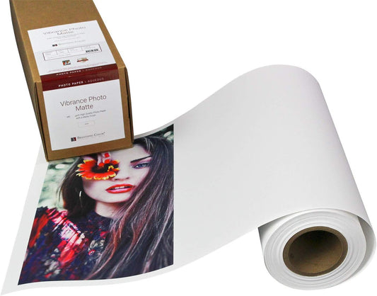 Vibrance Matte Photo Printer Paper 12 mil 230 gsm Matte Finish Premium Photo Paper Roll on 3in Core 17 inches x 100 ft Works with Most Inkjet Printer Professional Makes and Models Like Epson Canon HP