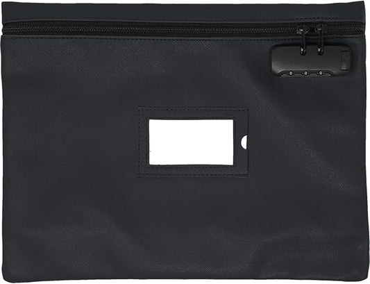 Notary Bag with Lock | 14x11 inch | Black | Zipper Notary Supplies Bag | Locking Notary Bag for Notary Kit, Stamp, Embosser, Ink Pad, and Valuables | Locking Document Bag | Journal Carrying Case