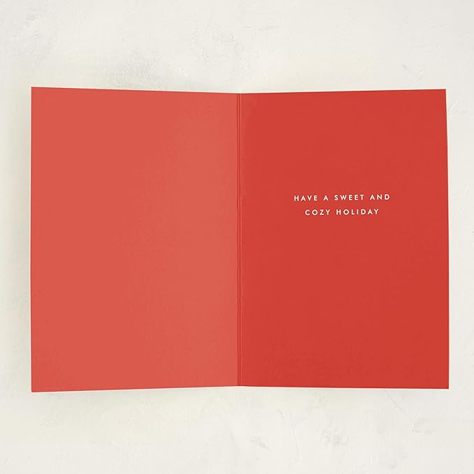 Minted Toasty Gingerbread Holiday Cards, 8 Cards with Envelopes, Folded 5x7 Christmas Cards with Hot Chocolate and Happy Gingerbread Men, Gold Foil-Pressed, Interior Message Included, Luxurious Paper