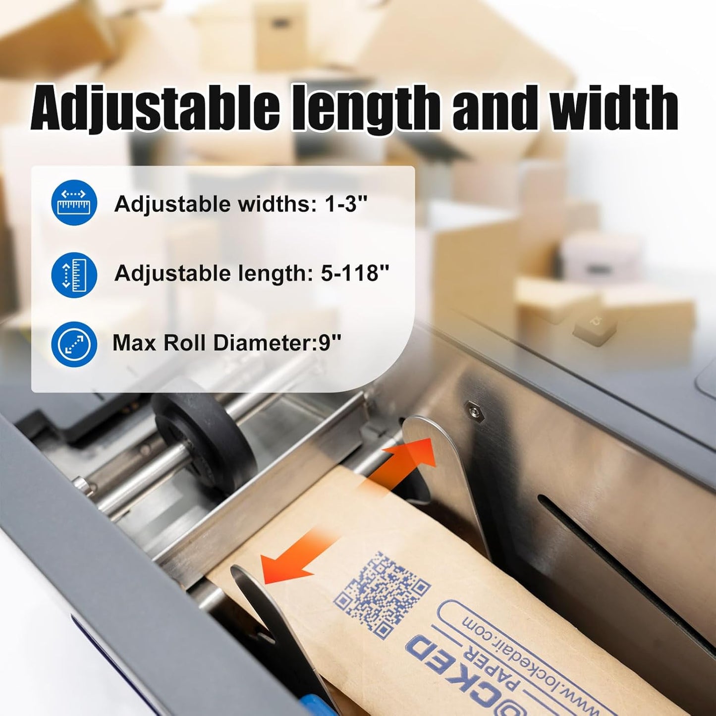 Automatic Kraft Tape Dispenser, Up to 3" Width, One-Touch Moistening & Heating, Grey, LockedPaper-EG100