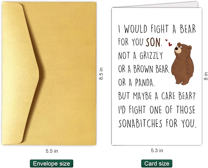 Chenive Funny Son Card - Hilarious Birthday Card for Adult Son