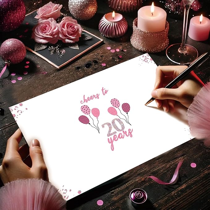 Funny 20th Birthday Card for Her, Happy 20 Year Old Birthday Decorations Gifts for Girls,Good 20 Birthday Idea for Daughter Friends, 20th birthday decorations for women,Big Size
