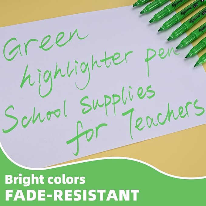 Highlighters 36 Pack, Chisel Tip Green Highlighter Bright Colors,Quickly Drying, Perfect for Students Kids Adults Classroom, School, Office
