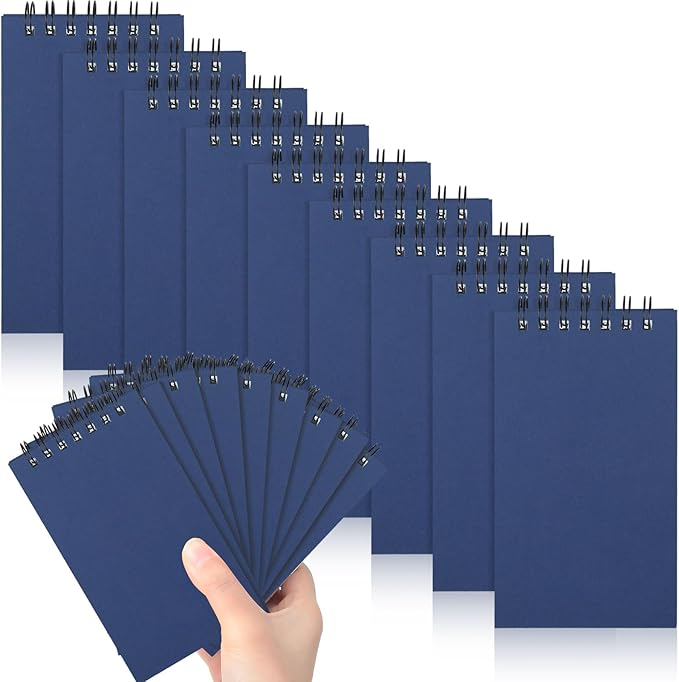 Tenceur 18 Pcs Pocket Notebook Bulk Small 3x5 Inch Spiral Notepads Mini Top Bound Notebook with Lined 120 Pages Ruled Memo Pads for Office College Nurse Essentials Back to School Gift (Blue)