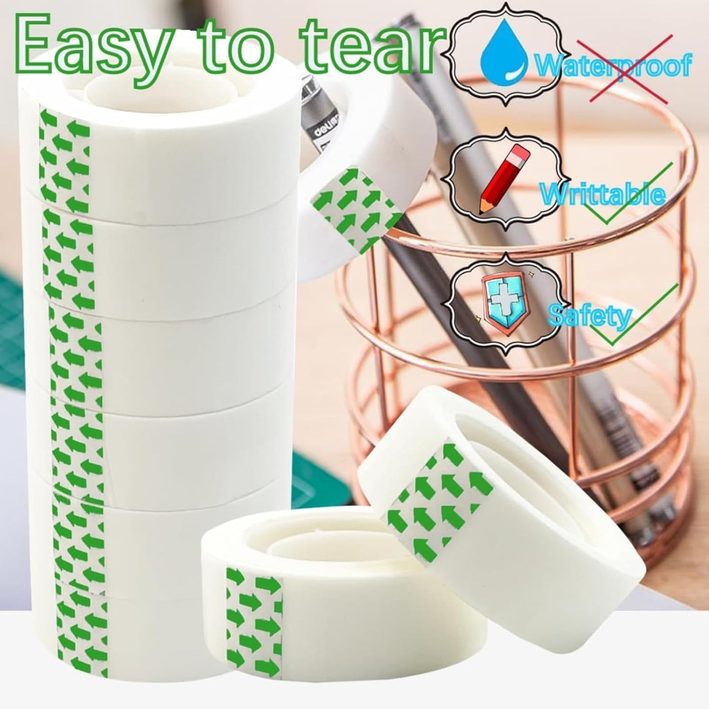 16 Rolls Invisible Tape 0.7 in x 980 Inches 1 inch Core, for Office, Home, School