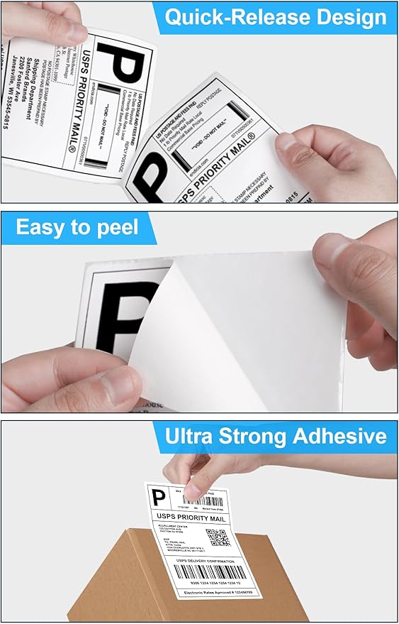 4x6 Thermal Labels - Waterproof Shipping Stickers for Thermal Printers, All-Purpose Label Stickers, White, 1000/Pack (1-Pack)