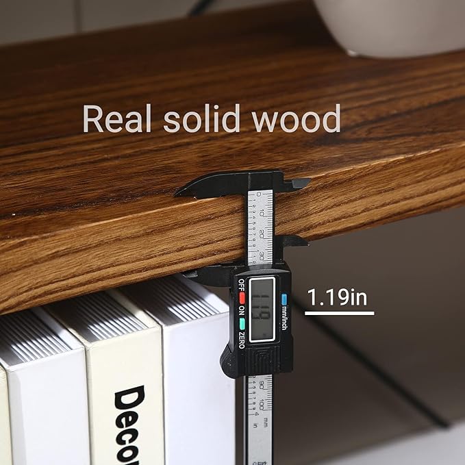 5 Tier Bookcase, Solid Wood Bookshelf Rustic Vintage Industrial Etagere Bookcase, Metal and Wood Free Vintage Bookshelf, Retro Brown (Real Wood) (5-Tiers)