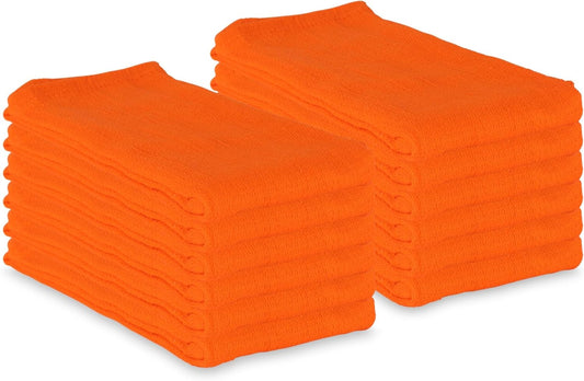 Arkwright Surgical Huck Towels - (Pack of 12) Lint Free & Highly Absorbent Pre-Treated Cotton Cleaning Cloths, Perfect for Medical, Auto Detailing, Window Glass, and Shop, 16 x 26 in, Orange