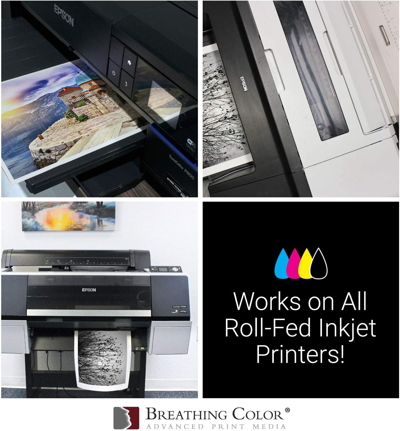 Elegance Velvet 54 in x 40 ft roll is a Premium Matte 310 gsm, Cold Pressed Bright White Museum Grade Fine Art Inkjet Paper, Compatible with Most Dye-Based and Pigment Printers