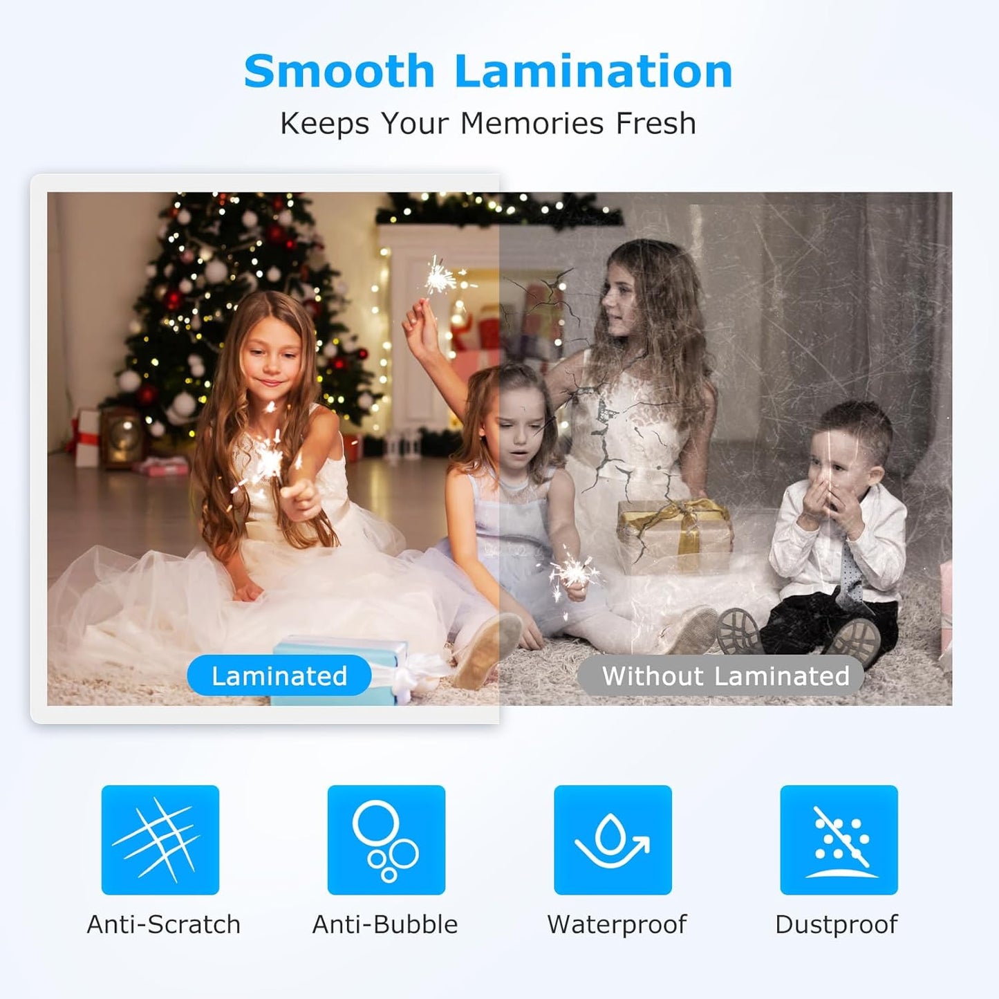 BONSEN A4 Laminator Machine, 9.33-Inch Thermal Laminator with Never Jam Technology, 100 Laminating Sheets, Laminates Photos Cards Documents, 4-in-1 Personal Laminators for Teachers Home Office School