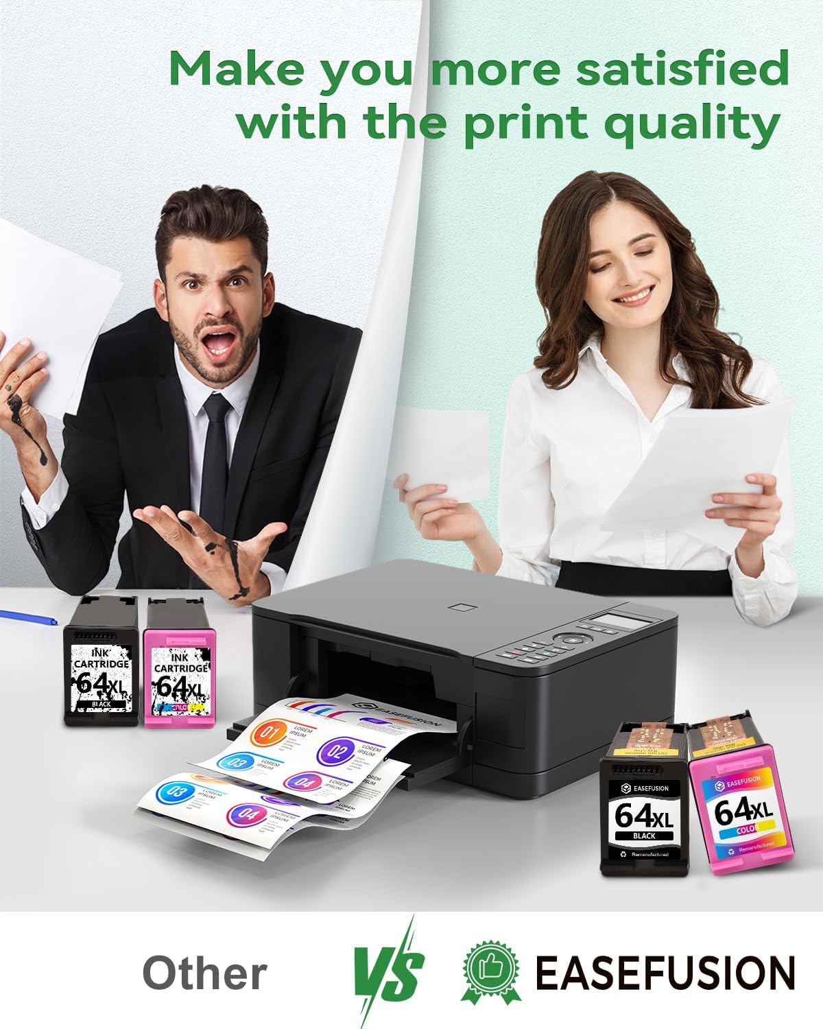 64XL Black and Color Ink Cartridge Remanufactured Replacement for HP Ink 64 HP64 HP64XL Combo Pack Compatible with HP Envy Photo 7800 7855 7858 7100 7155 6200 6255 Tango X Series Printers