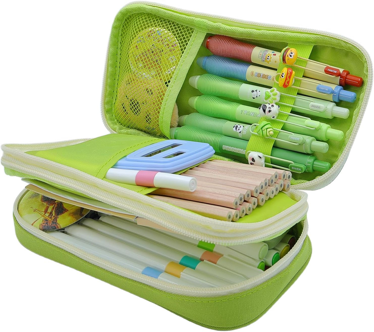 Large Capacity Pencil Case - Durable Zipper Aesthetic Pen Pouch, Big Storage Organizer for School, Office & Travel - Waterproof & Multi-Use (Fruit Green)