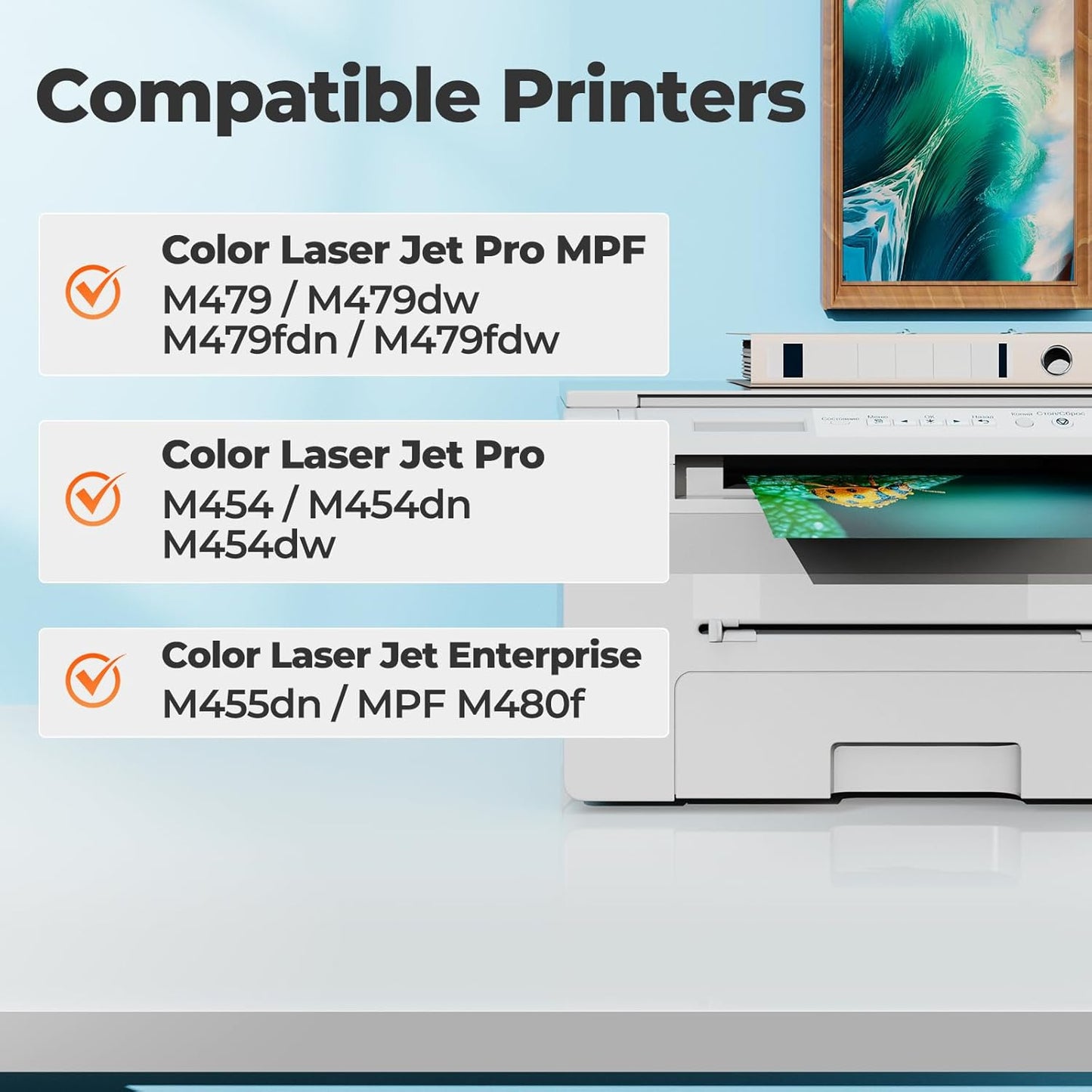 414X Toner MFP M479fdw with Chip Compatible for HP 414X Toner Cartridge 4 Pack High Yield Work for Color Laser Jet Pro MFP M479fdw M479fdn M454dw M454dn MFP M480f M455dn M479dw M479 Toner W2020X 414A