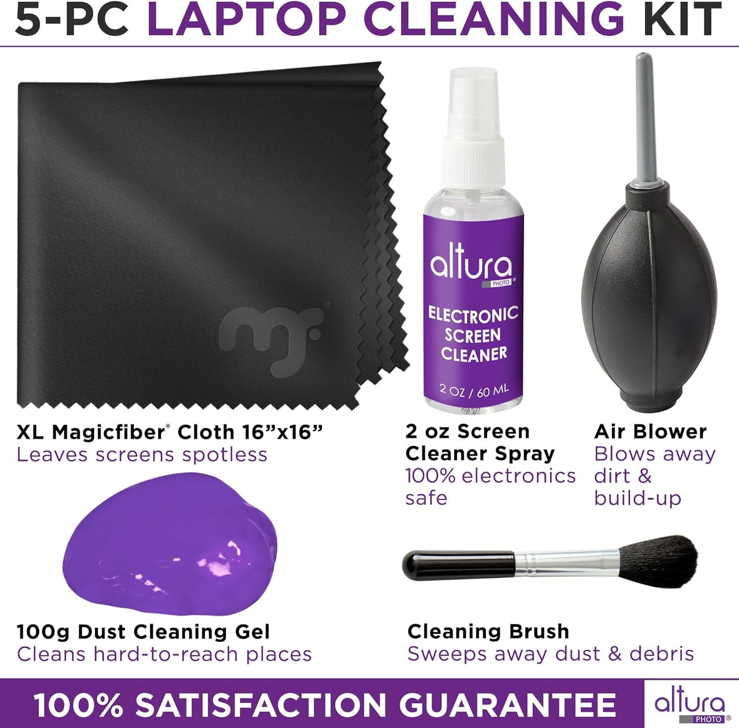 Laptop Computer Keyboard Cleaner - Screen Cleaning Kit All-in-One with Gel & Spray Solution for MacBook and Other Computers