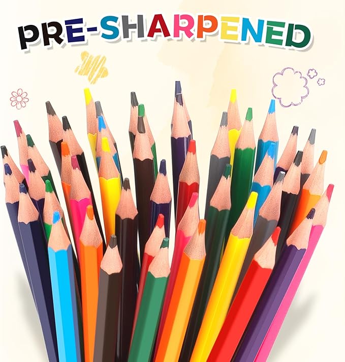 320 Count Colored Pencils Bulk, 16 Assorted Colors, Pre-sharpened Coloring Pencils Set for Kids and Adult, Teachers Essential Classroom Prizes, Back to School Supplies