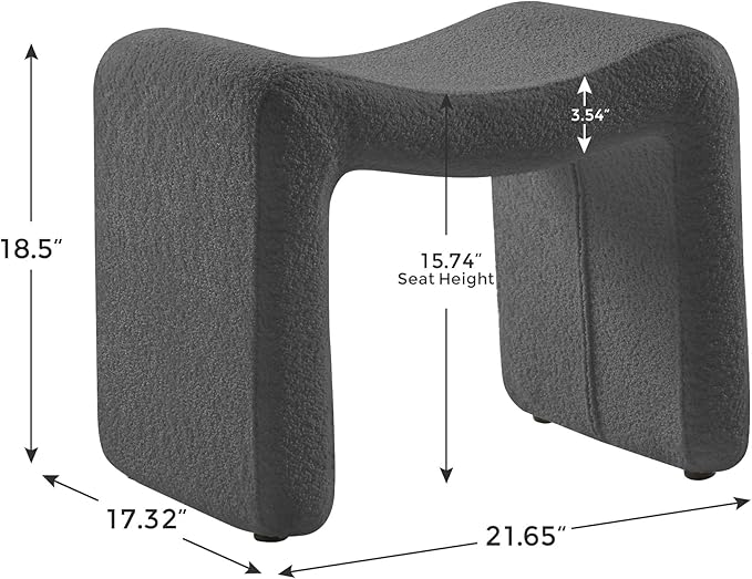 Small Footstool Ottoman, Multi-Functional Modern Foot Stool, Sofa Footrest Extra Seating for Living Room, Entryway, Hallways and Bedrooms, Small, Dark Gray