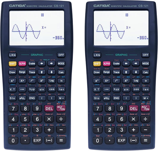 CATIGA Scientific Calculator with Graphic Functions, Multiple Modes with Intuitive Interface, Perfect for Beginner and Advanced Courses, High School or College, 2 Pack, CS-121
