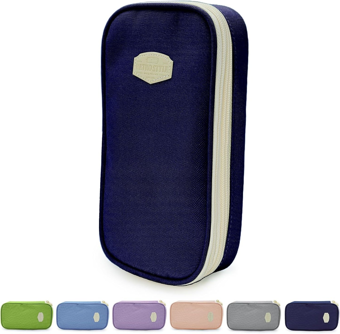 Large Capacity Pencil Case - Durable Zipper Aesthetic Pen Pouch, Big Storage Organizer for School, Office & Travel - Waterproof & Multi-Use (Blue)